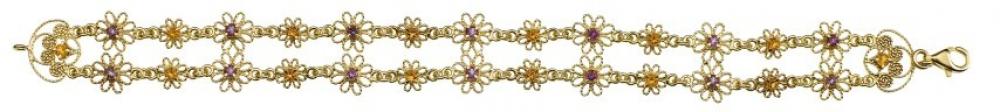 Bracciale in filigrana con pietre BRP3 in oro giallo 750%°
