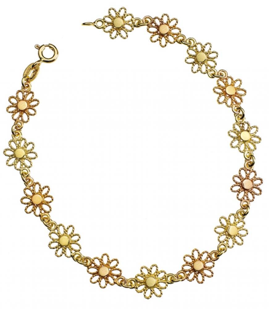 Bracciale in filigrana con oro bicolore Rosa e Giallo 750%° BR4 